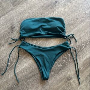Teal Women's Tie-Side Bikini Set
